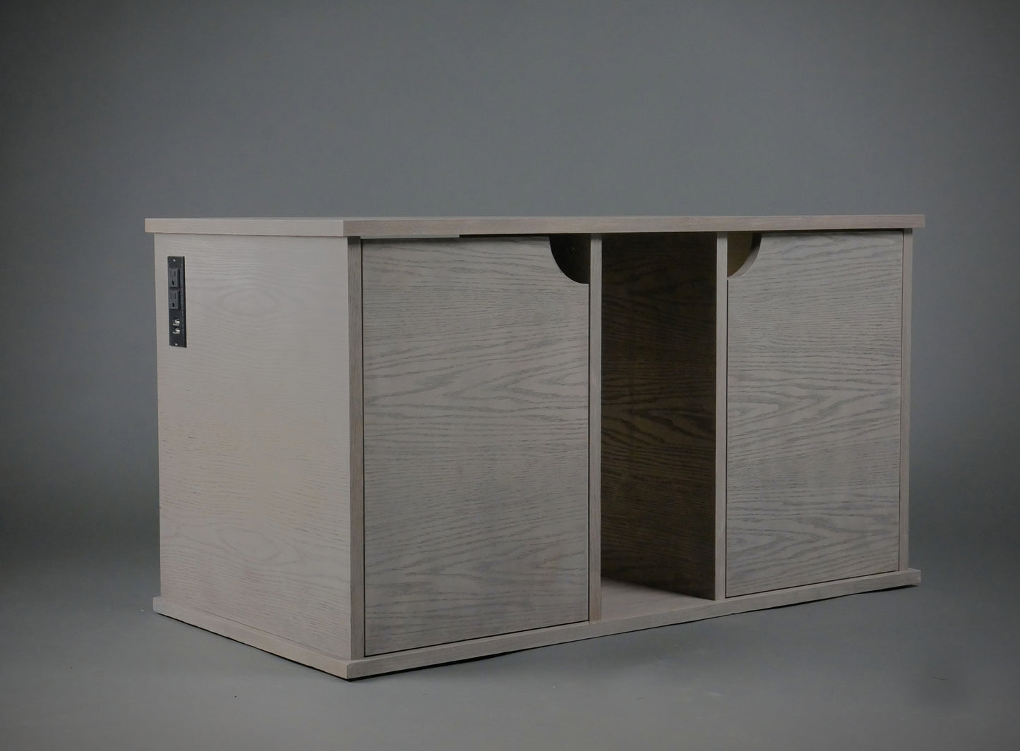 Double Litter Box Cabinet Bench With Two Separate Cubbies