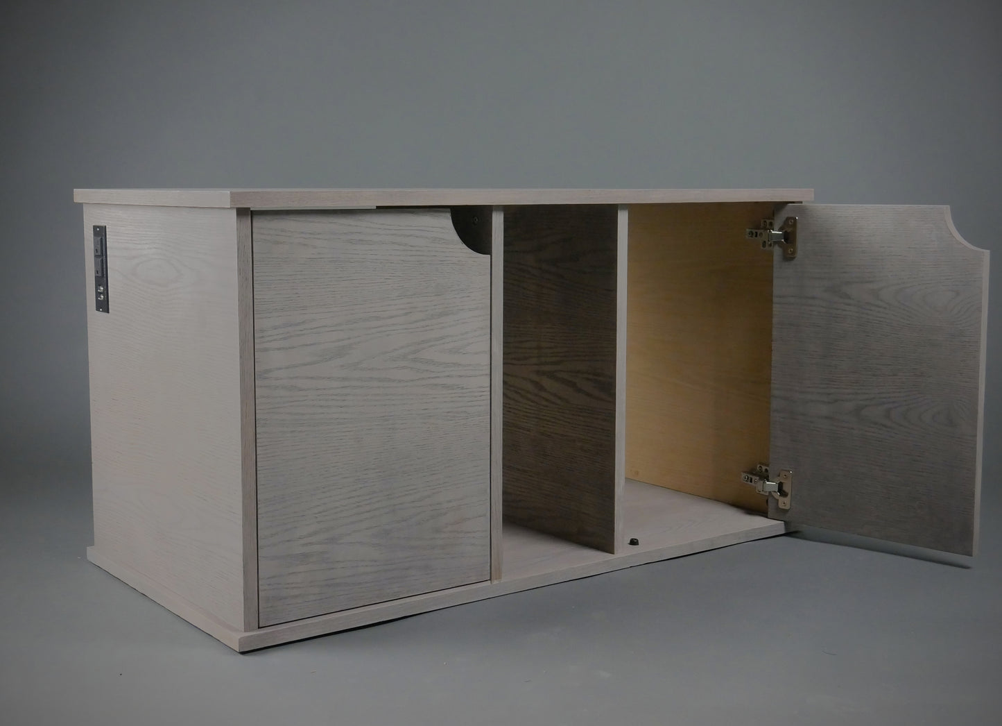 Double Litter Box Cabinet Bench With Two Separate Cubbies